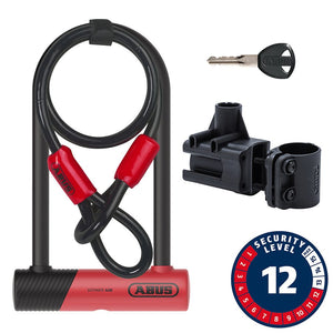 Abus U-Lock Abus Ultimate 420K + Cobra U-Lock Key 150x230mm 5.9''x9'' Thickness in mm: 14mm Red