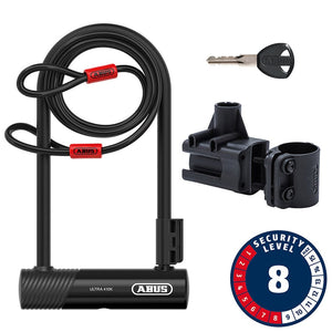 Abus U-Lock Abus Ultra 410K + Cobra U-Lock Key 12mm 170x230mm 6.7''x9'' Black