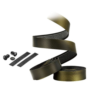 Ciclovation Grips & tape Ciclovation Halo Touch Handlebar Tape, Gold Mine w/Blk Plugs