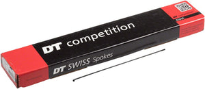 DT Swiss Spokes DT Swiss Competition Spoke: 2.0/1.8/2.0mm 183mm J-bend Black Box of 100