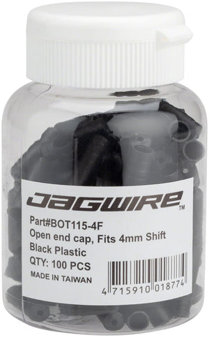 Jagwire Cables and Housing Parts and Accessories Jagwire 4mm Open Nylon End Caps Bottle of 100 Black