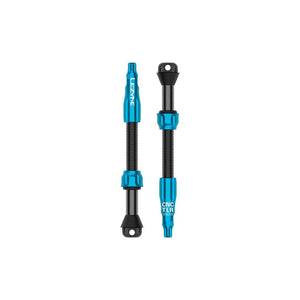 Lezyne Tubeless Valves Lezyne CNC TLR Tubeless Valve Pro 60mm Blue Pair