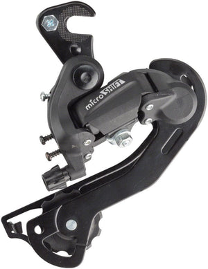 microSHIFT Rear Derailleurs microSHIFT M21 Rear Derailleur - 6/7 Speed Long Cage Dropout Claw Hanger BLK