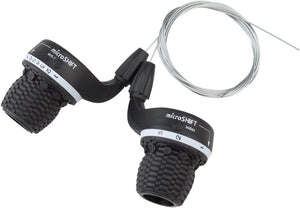 microSHIFT Shifters 7-Speed / MS25 microSHIFT MS25-8 Twist Shifter Set 8-Speed Triple Shimano Compatible