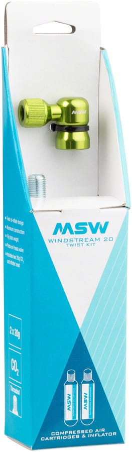 MSW CO2 Inflators/Cartridges 2 X 20G MSW Windstream Twist CO2 Inflator w/ Cartridge