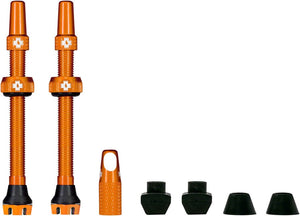 Muc-Off Tubeless Valves Muc-Off V2 Tubeless Valve Kit - Orange 60mm Pair