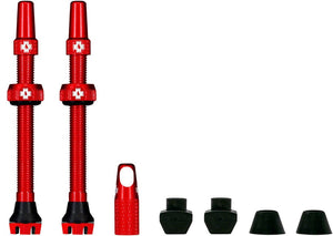 Muc-Off Tubeless Valves Muc-Off V2 Tubeless Valve Kit - Red 44mm Pair