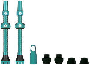 Muc-Off Tubeless Valves Muc-Off V2 Tubeless Valve Kit - Turquoise 44mm Pair