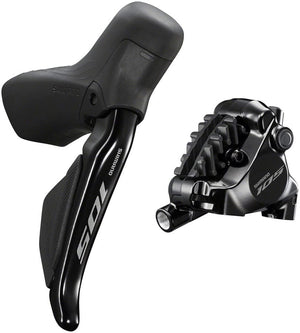 Shimano Brake/Shift Lever - Drop Bar Shimano 105 ST-R7170-RE Di2 Shift/Brake Lever BR-R7170 Hydraulic Disc Brake Caliper - Rear 12-Speed Flat Mount BLK