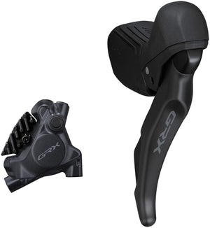 Shimano Brake/Shift Lever - Drop Bar Shimano GRX ST-RX610 Shift/Brake Lever BR-RX410 Hyd Disc Brake Caliper - Right/Rear 12-Spd Flat Mnt Caliper For 25mm Mount BLK