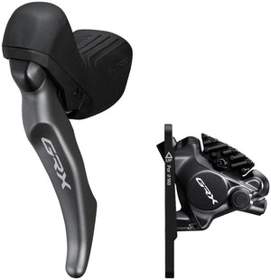 Shimano Brake/Shift Lever - Drop Bar Shimano GRX ST-RX820-LA Brake/Dropper Remote Lever BR-RX820 Hydraulic Disc Brake Caliper - Left/Front Flat Mount Caliper