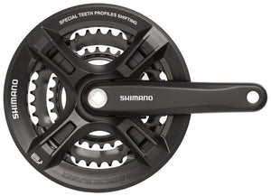 Shimano Cranksets and Arms Shimano Altus FC-M311 Crankset - 170mm 7/8-Speed 48/38/28t Riveted Square Taper JIS Spindle Interface BLK