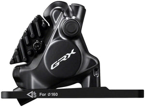 Shimano Disc Brake Calipers Shimano GRX BR-RX820 Hydraulic Disc Brake Caliper - Front Flat-Mount W/Bracket 140/160mm Rotor Assembled 160mm