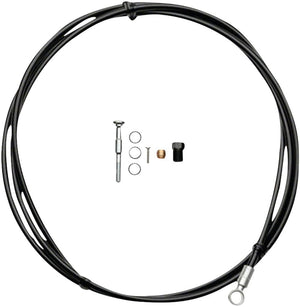 Shimano Disc Hose and Parts Shimano SM-BH90-SB High Pressure Disc Brake Hose Kit - Normal Silver Banjo Caliper Connector 2000mm BLK