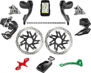 SRAM Group Kits SRAM Red eTap AXS Road Groupset - 2x12-Speed HRD Shift/Brake Levers FM Calipers CL Rotors Chain F/R Derailleurs Hammerhead Karoo E1