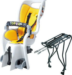 Topeak Child Carrier Topeak Baby Seat II Child Seat With Disc Compatible Rear Rack - Fits 29" MTX 2.0 Gray/YLW