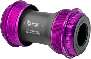 Wolf Tooth Bottom Brackets Wolf Tooth T47 External Bottom Bracket - T47 External 68/73mm For 24mm/Shimano Spindle Ultraviolet Purple