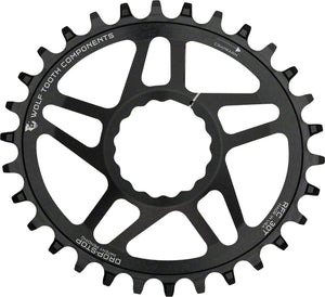 Wolf Tooth Chainrings Wolf Tooth Elliptical Direct Mount Chainring - 30t RaceFace/Easton CINCH Direct Mount Drop-Stop A  For Boost Cranks 3mm Offset BLK