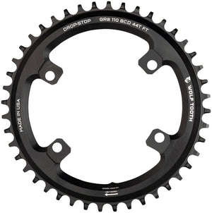 Wolf Tooth Chainrings Wolf Tooth Shimano 110 Asymmetric BCD Chainring - 40t 110 Asymmetric BCD 4-Bolt Drop-Stop B For Shimano GRX Cranks BLK