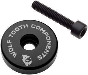 Wolf Tooth Headset Top Caps Black Wolf Tooth Ultralight Stem Cap with Integrated 5mm Spacer