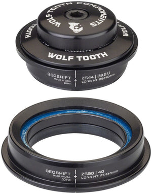 Wolf Tooth Headsets Wolf Tooth GeoShift Performance Angle Headset - 1 Deg Long ZS44/ZS56 Black