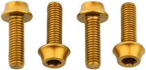 Wolf Tooth Water Bottle Cage Parts Gold Wolf Tooth Water Bottle Cage Bolts - Set/4 Aluminum