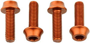 Wolf Tooth Water Bottle Cage Parts Orange Wolf Tooth Water Bottle Cage Bolts - Set/4 Aluminum